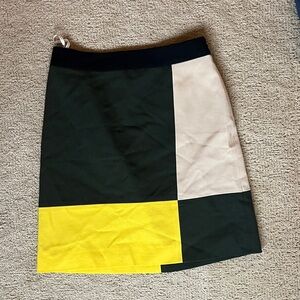 Kate Spade A-Line Skirt - Yellow, Dark Green, Cream